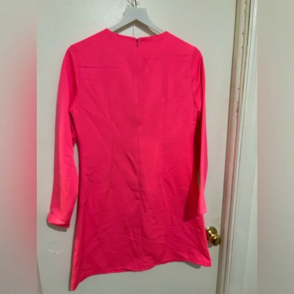 NWT Sail to Sable Pink Long Sleeve Dress with Bow Embellishment- small - Picture 6 of 6